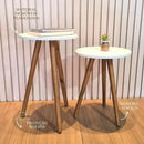 Kit com 2 Mesas Laterais Redondas - Canto de Sofá