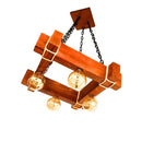 Luminária de Teto em Madeira Quadrada